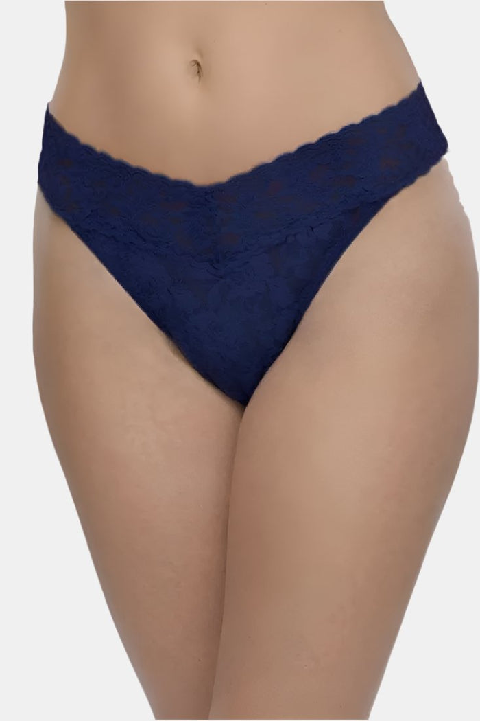 Hanky Panky Original Rise Thong Color: Navy  at Petticoat Lane  Greenwich, CT