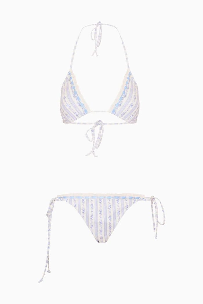 LoveShackFancy Harbor Bikini in Denim Sky