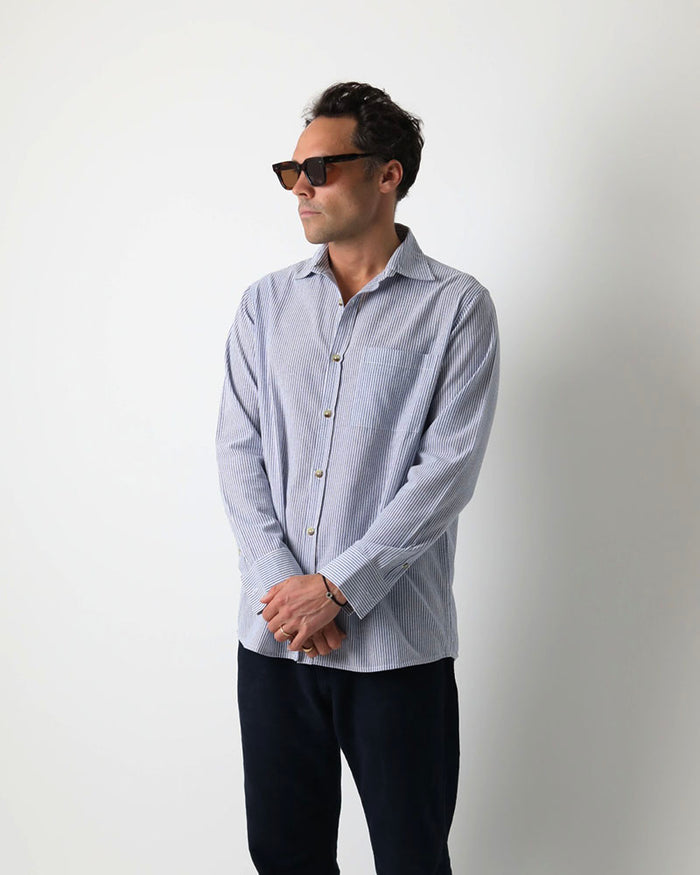 Harlyn Shirt | Blue Pin Stripe