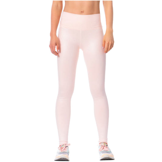 High-Rise Shimmer Pink Sports Leggings for Women – Stretchy, Sculpting & Stylish