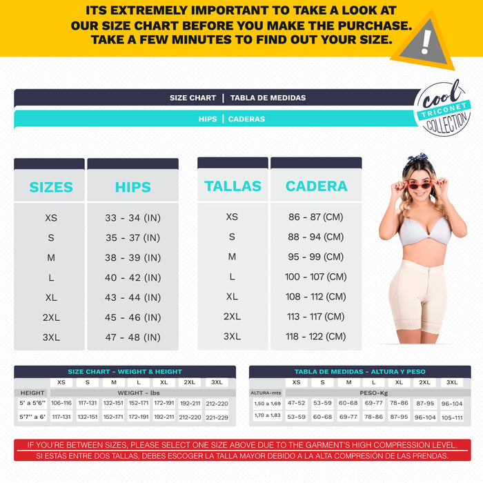 High-Waisted Colombian Shaper Shorts – Mid-Length & Daily Use | Triconet