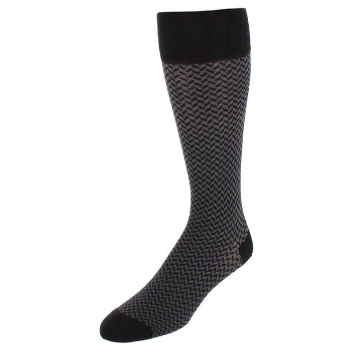 Black and Charcoal Herringbone
