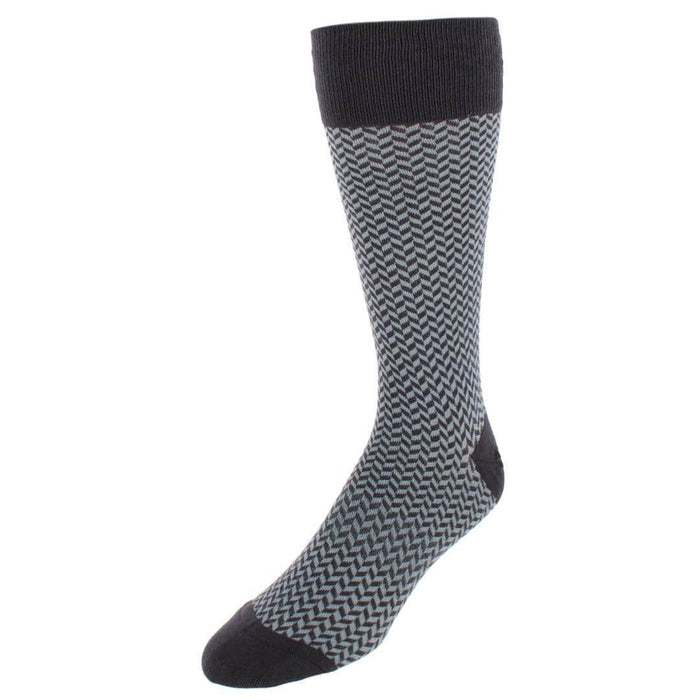 Charcoal and Grey Herringbone