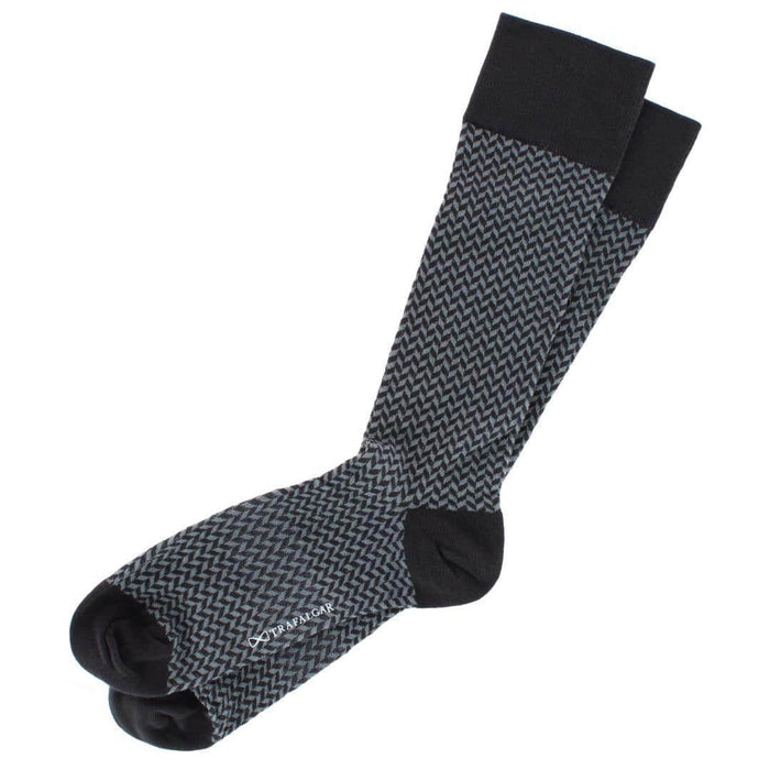 Charcoal and Grey Herringbone