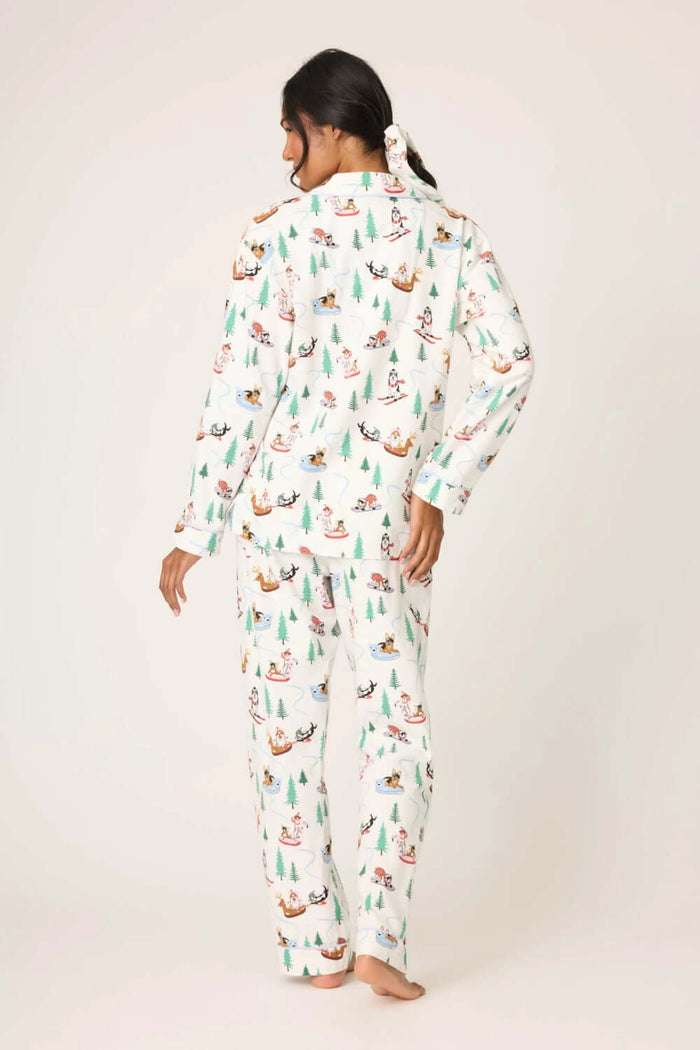 PJ Salvage Holiday Dogs Flannel Long PJ Set