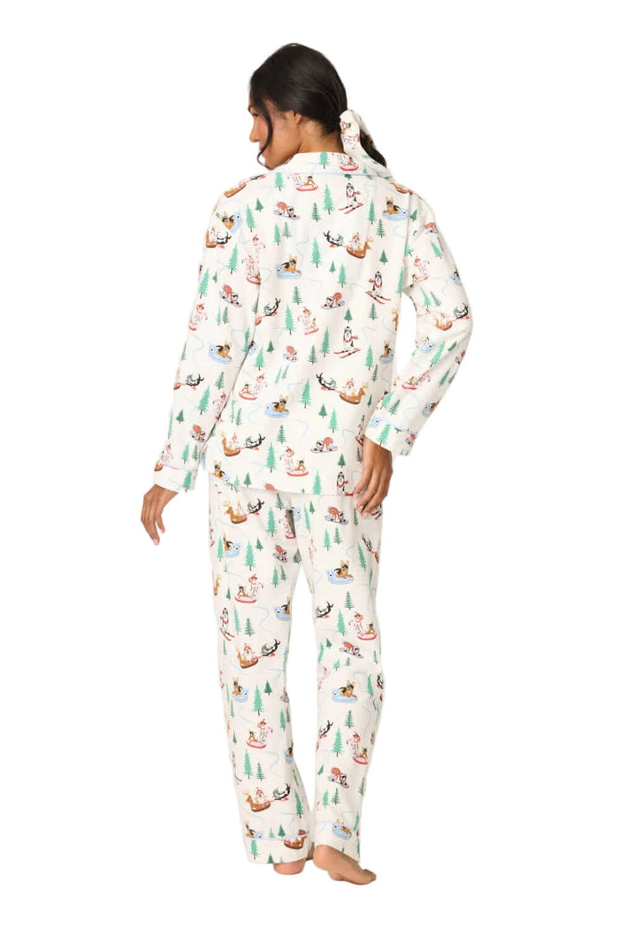 PJ Salvage Holiday Dogs Flannel Long PJ Set