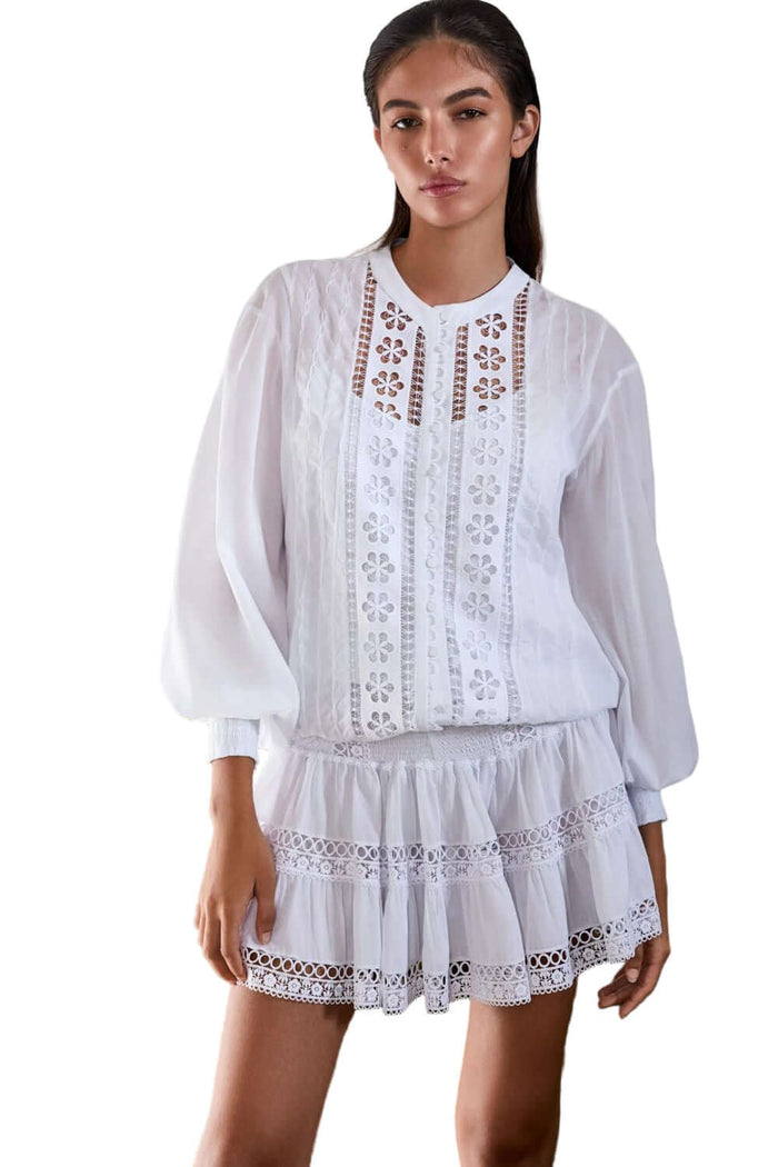 Charo Ruiz Hortens Short Skirt in White