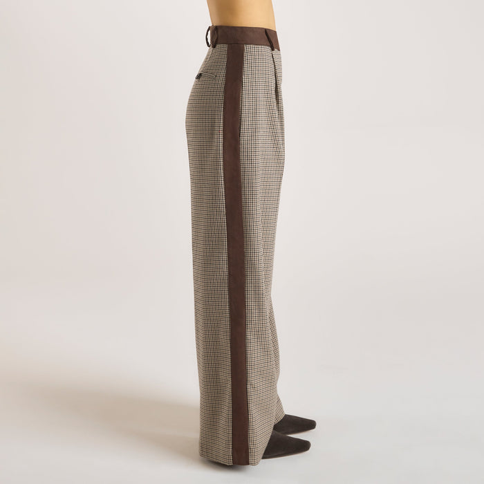 Houndstooth Trousers - Brown
