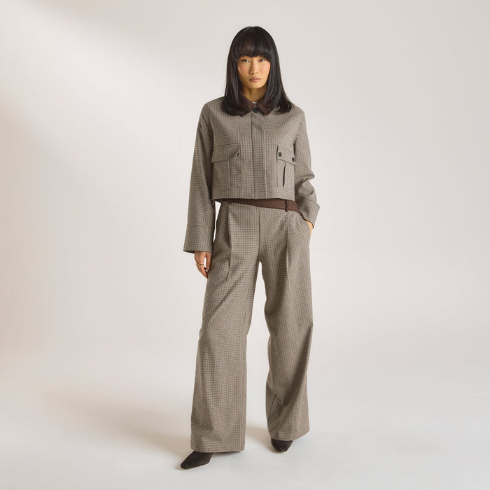 Houndstooth Trousers - Brown