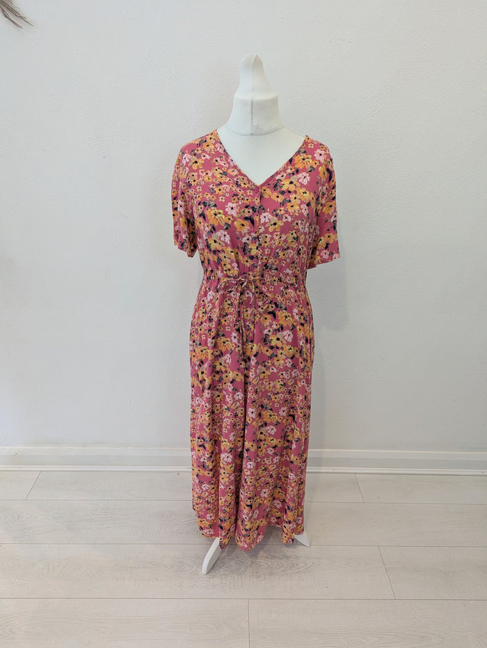 Ichi pink floral dress 14 RRP £45