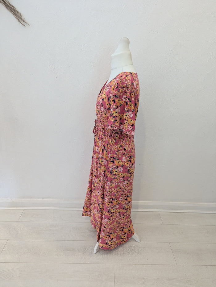 Ichi pink floral dress 14 RRP £45