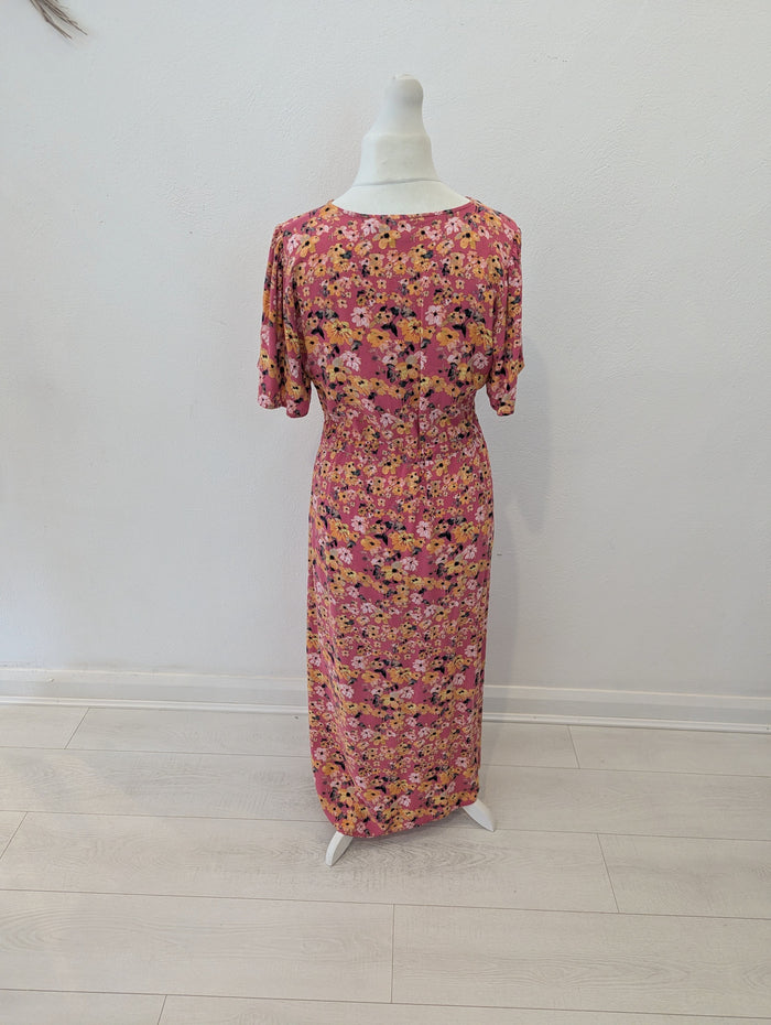 Ichi pink floral dress 14 RRP £45