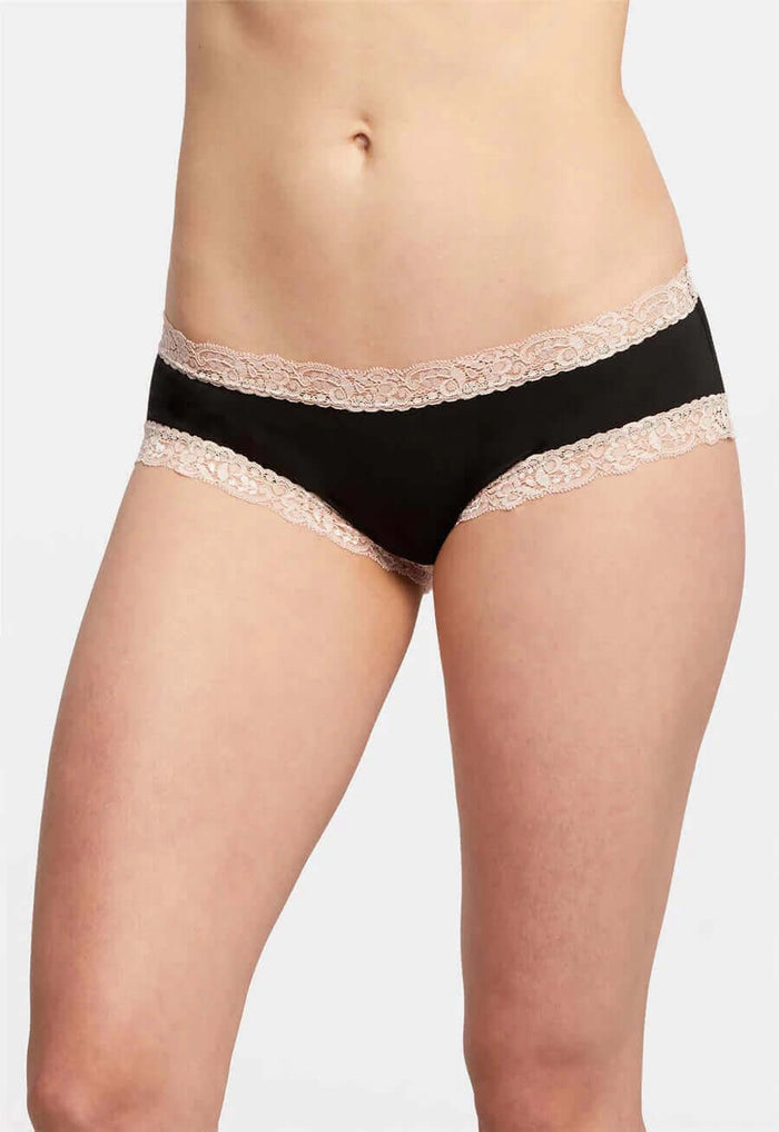 Fleur't Iconic Boyshort Color: Black/Seashell Size: S at Petticoat Lane  Greenwich, CT