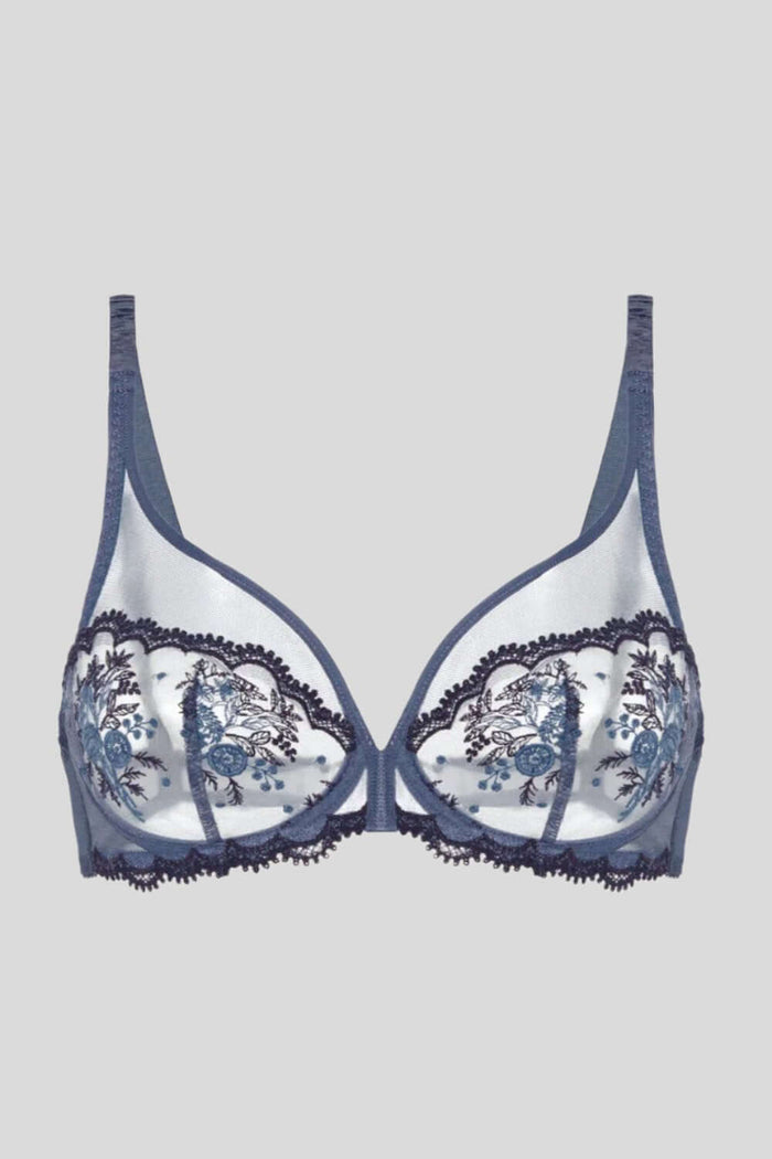 Simone Perele Intrigue Plunging Underwire in Cinder Blue