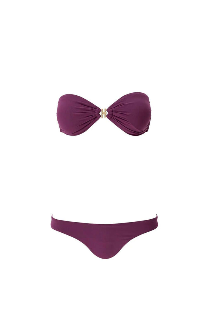 Melissa Odabash Istanbul Bandeau Bikini in Bordeaux