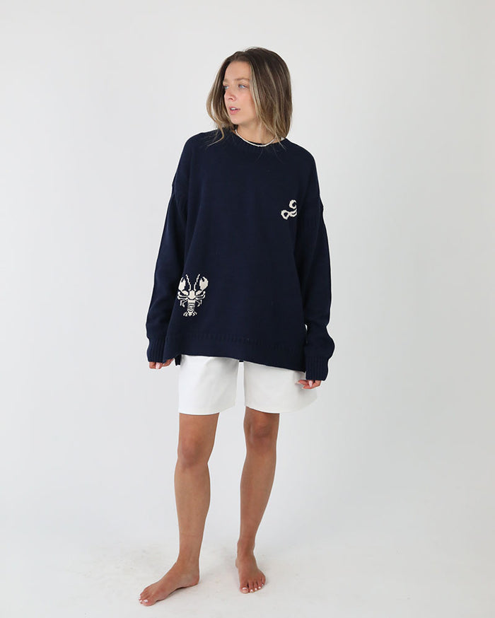 J Lobster Guernsey | Navy Cotton