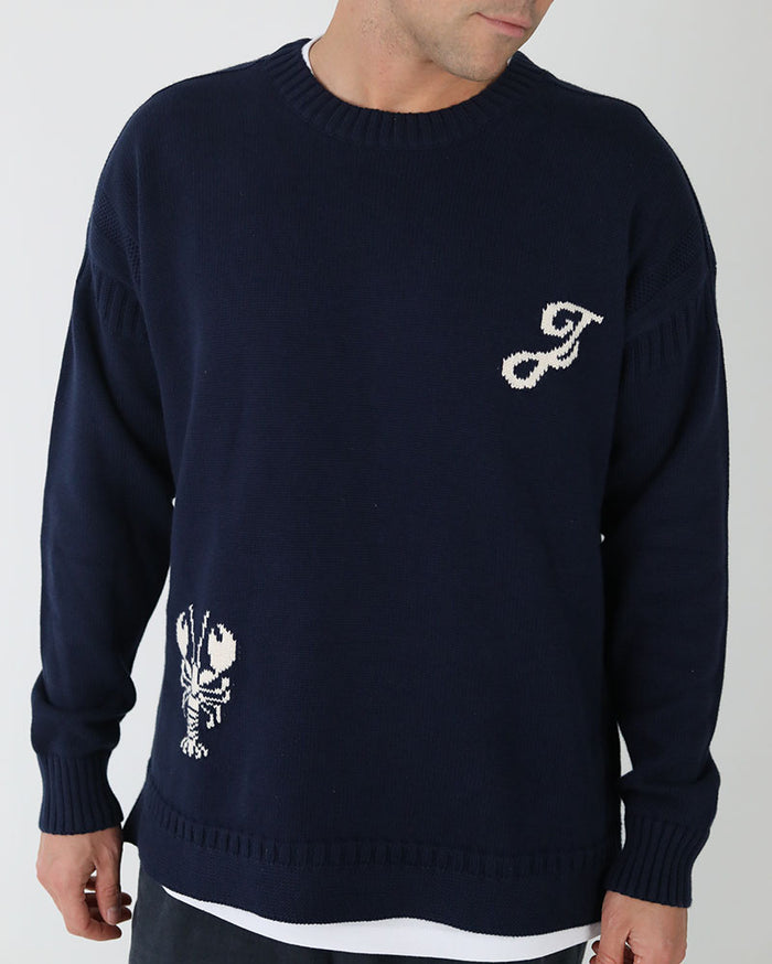 J Lobster Guernsey | Navy Cotton