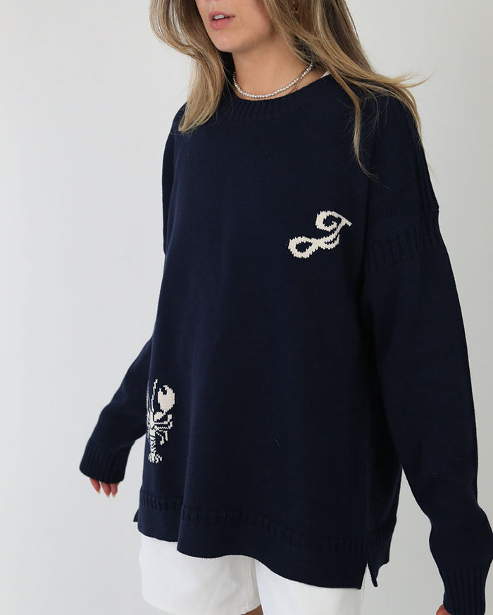 J Lobster Guernsey | Navy Cotton