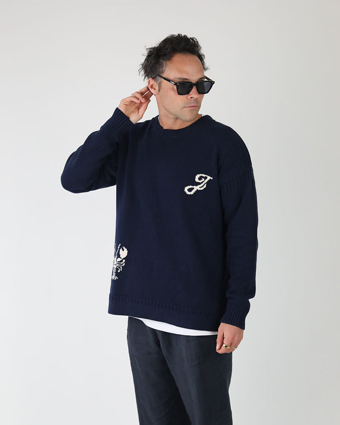 J Lobster Guernsey | Navy Cotton