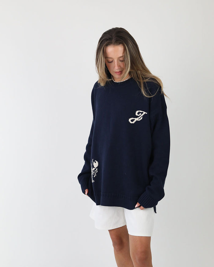 J Lobster Guernsey | Navy Cotton
