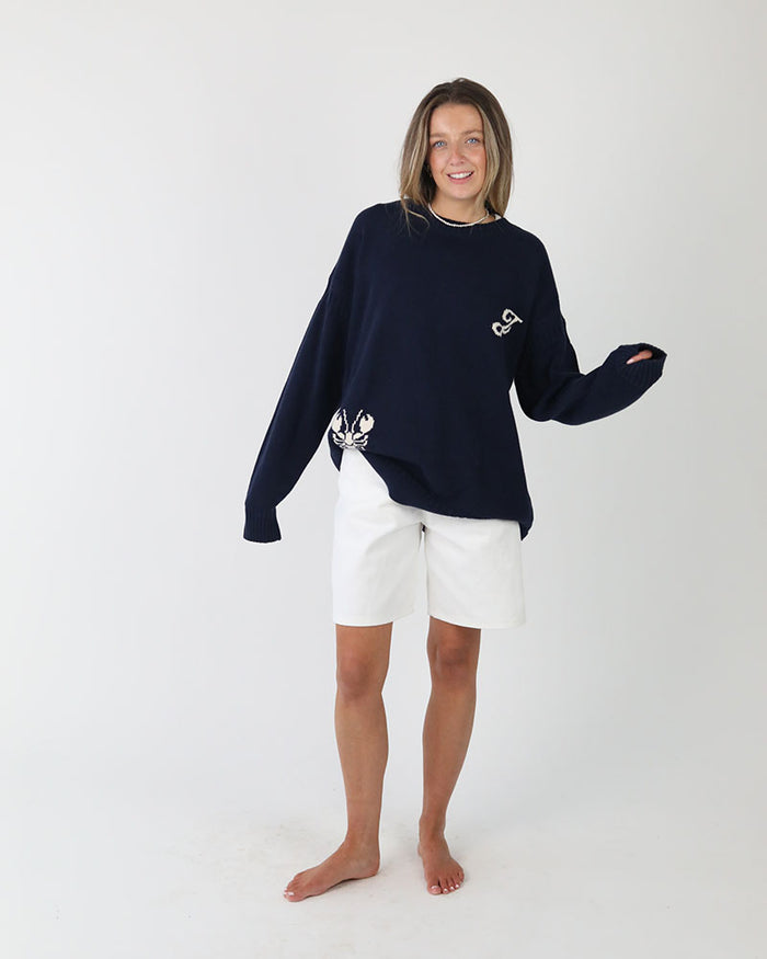 J Lobster Guernsey | Navy Cotton