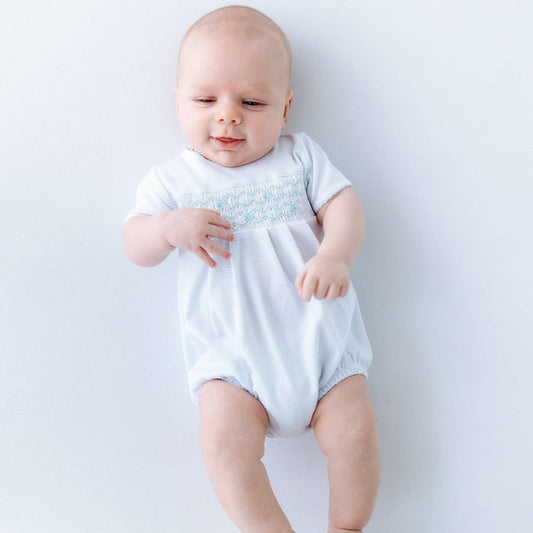 Jacob Light Blue Smocked Bubble