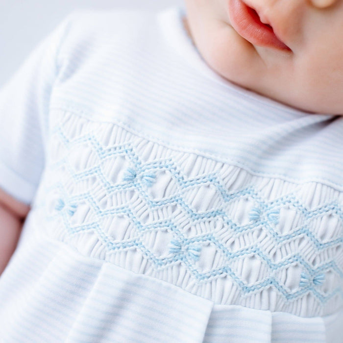 Jacob Light Blue Smocked Bubble