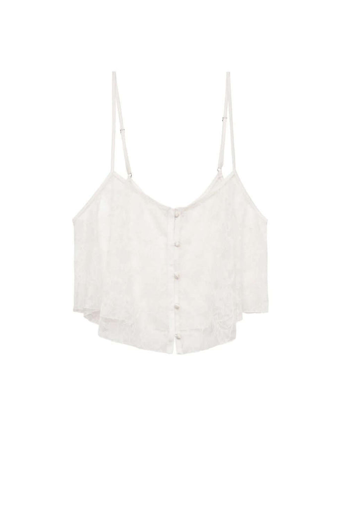 Fleur du Mal Jasmine Lace Cami & Flutter Panty Set in Ivory