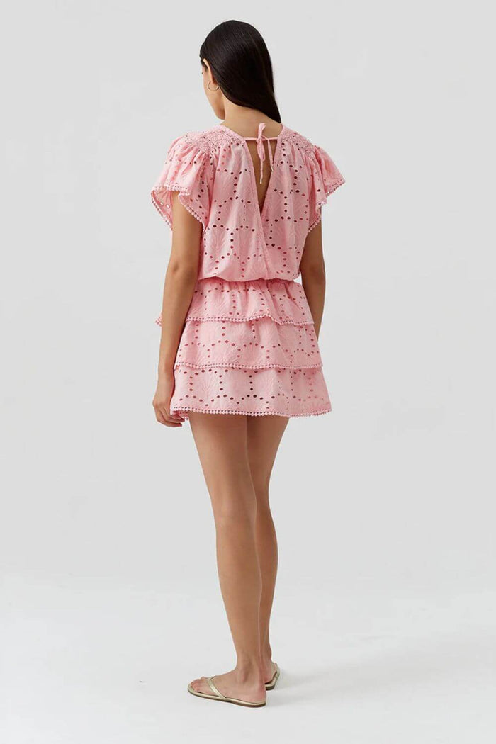 Melissa Odabash Jess Short Sleeve Dress in Peach