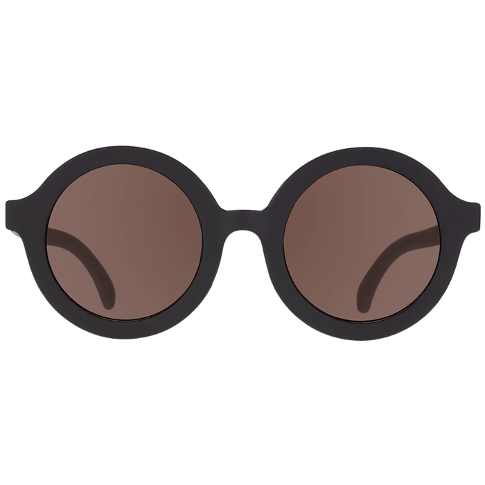 Jet Black Round Sunglasses