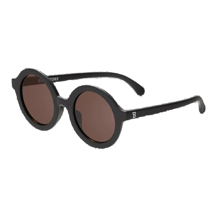 Jet Black Round Sunglasses