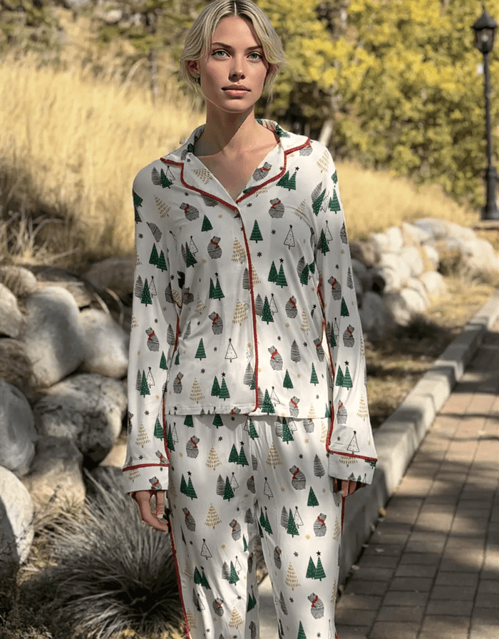 Aspen Dream Jolene Holiday Print Long Pj Set