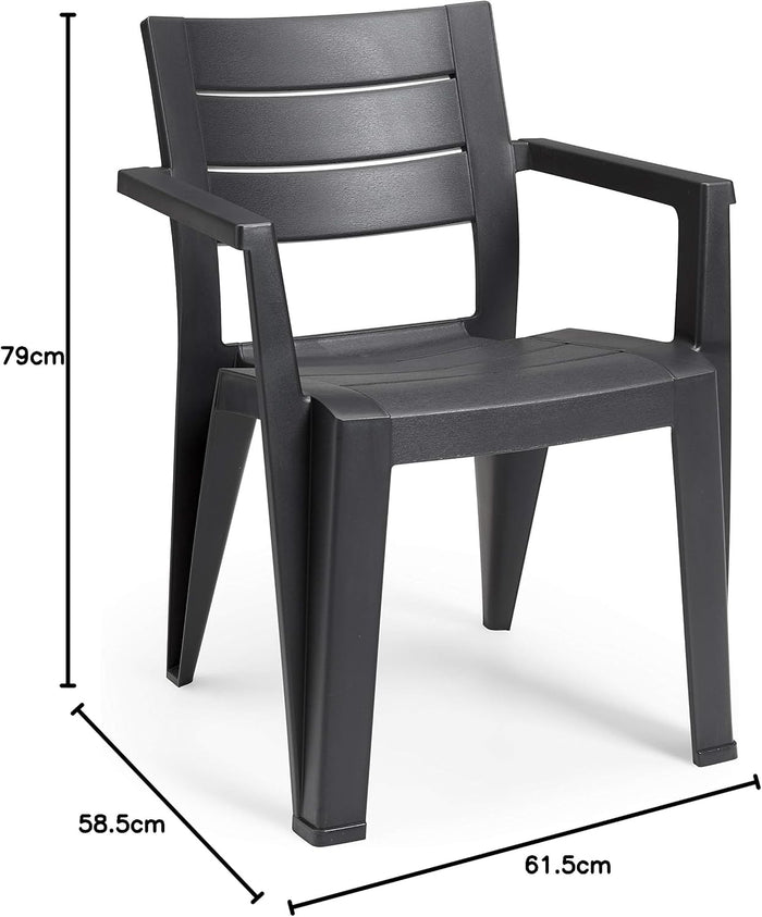 Keter 246188 Julie – Outdoor Garden Chair, Grey