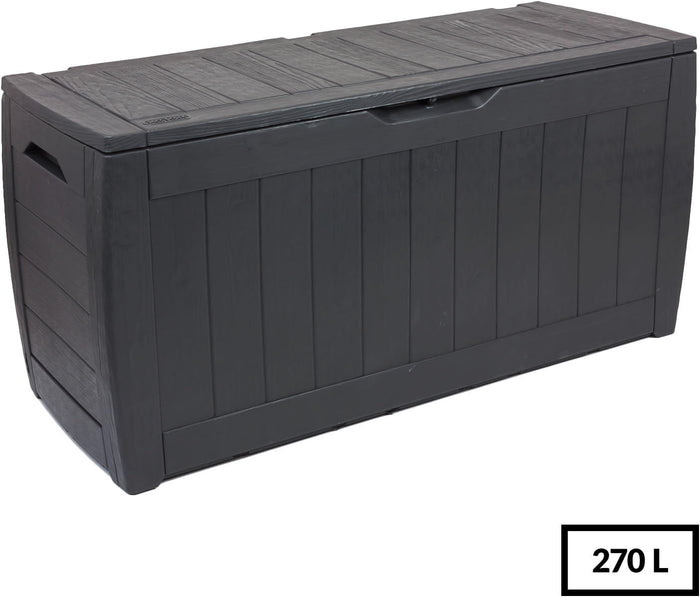 Keter Chalet-Jardin 12 Hollywood Garden Storage Chest Charcoal Grey 270 L