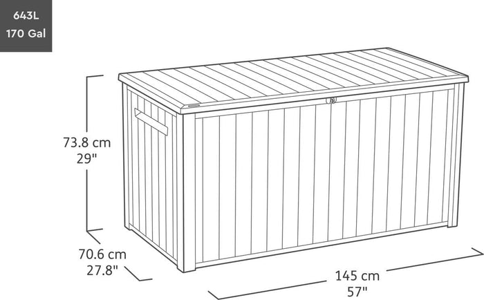 Keter Lineus 643L Storage Box - Graphite