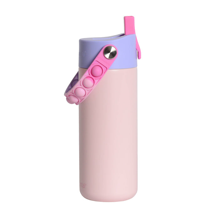 Kids Fidget Handle Water Bottle - Blush Pink Tie Dye