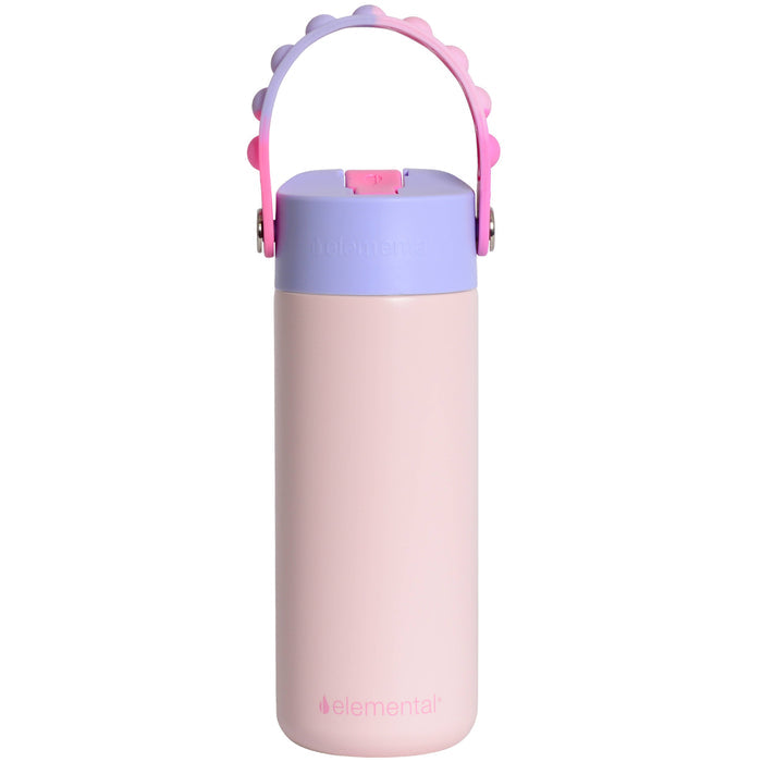 Kids Fidget Handle Water Bottle - Blush Pink Tie Dye