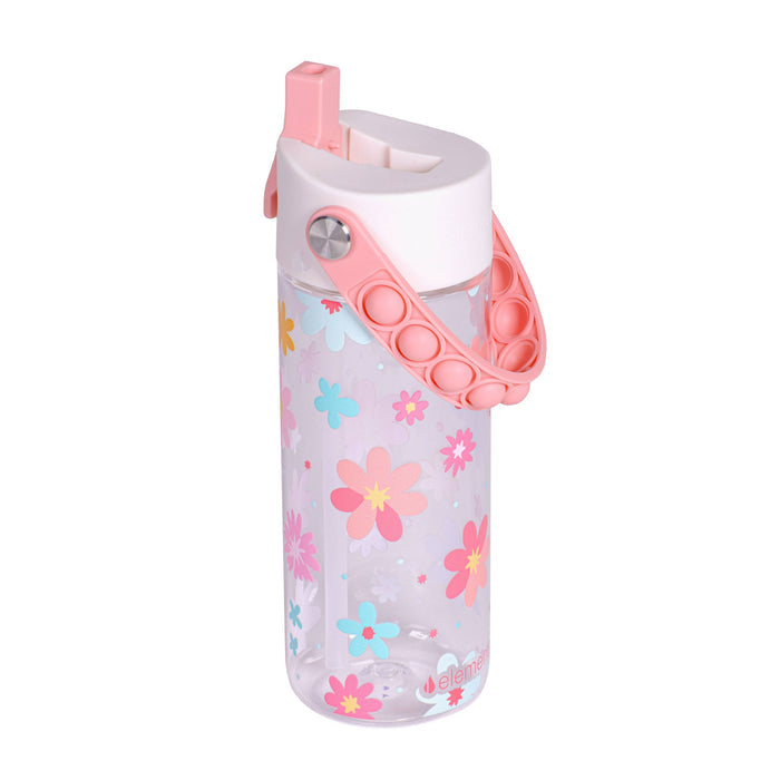 Kids Fidget Handle Water Bottle - Spring Blossom Clear