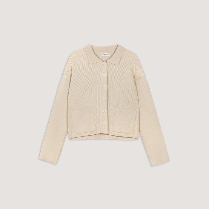 Knitted Oversized Shirt - Cream