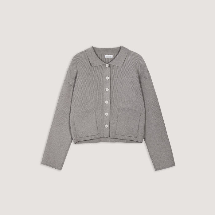 Knitted Oversized Shirt - Warm Grey