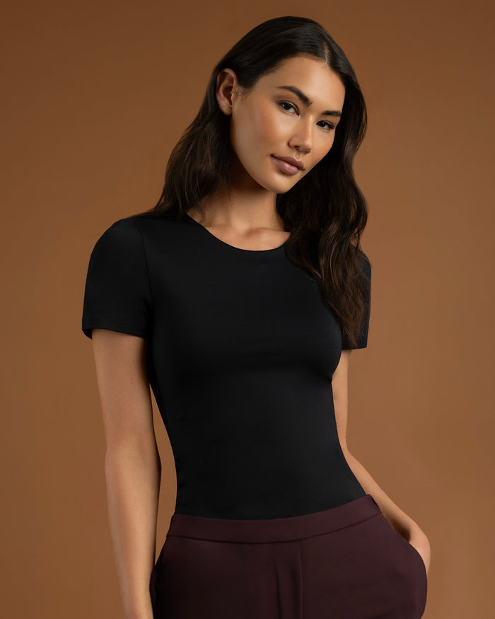 LAYER ZERO DOUBLE-LAYERED NYLON SHORT SLEEVE TOP