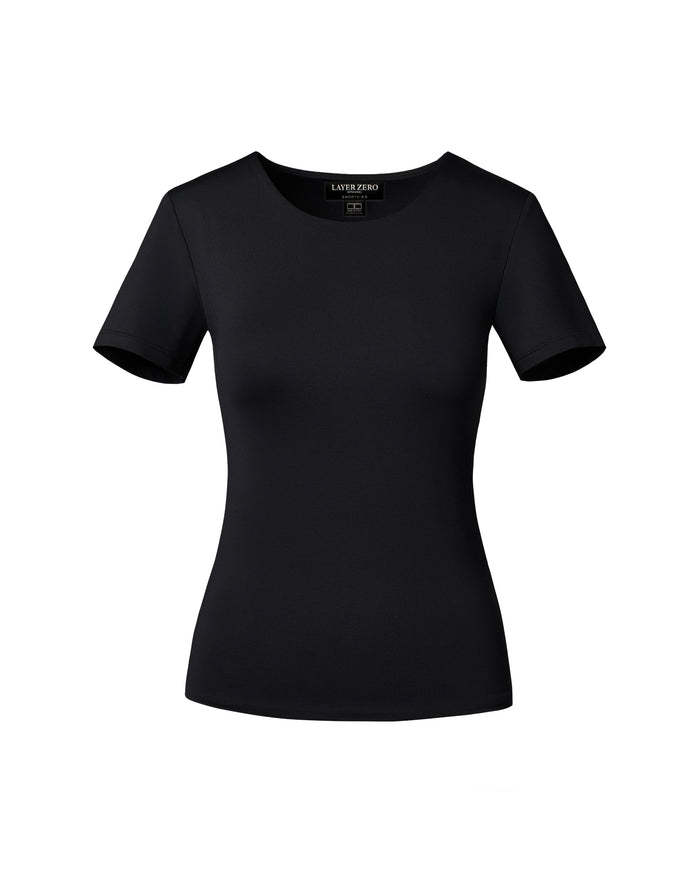 LAYER ZERO DOUBLE-LAYERED NYLON SHORT SLEEVE TOP