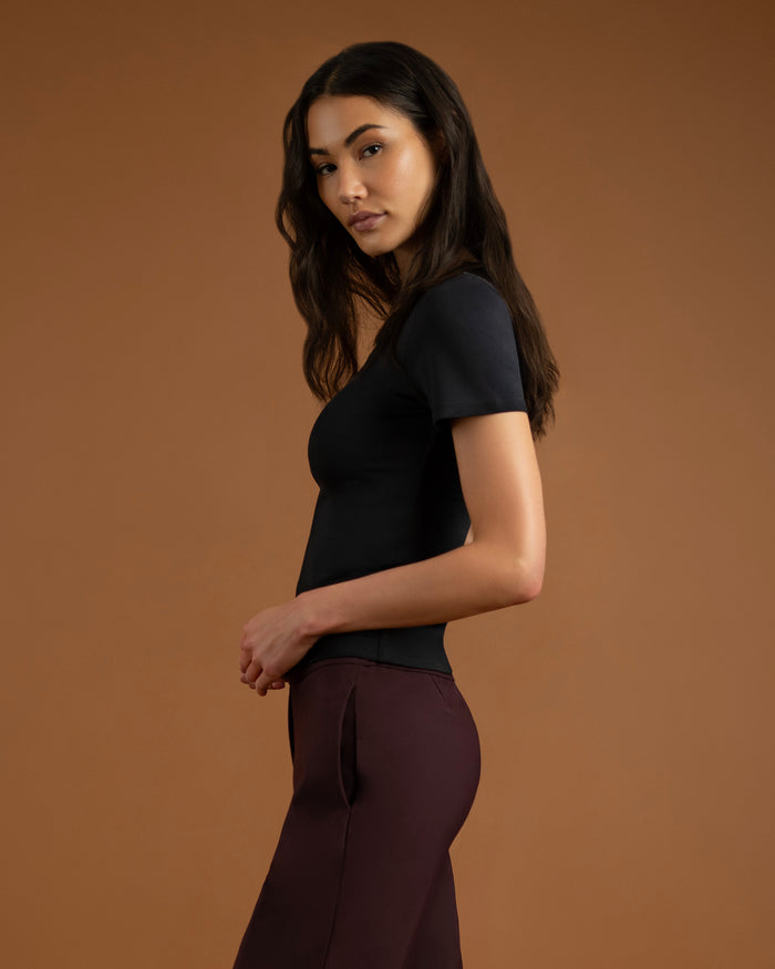 LAYER ZERO DOUBLE-LAYERED NYLON SHORT SLEEVE TOP