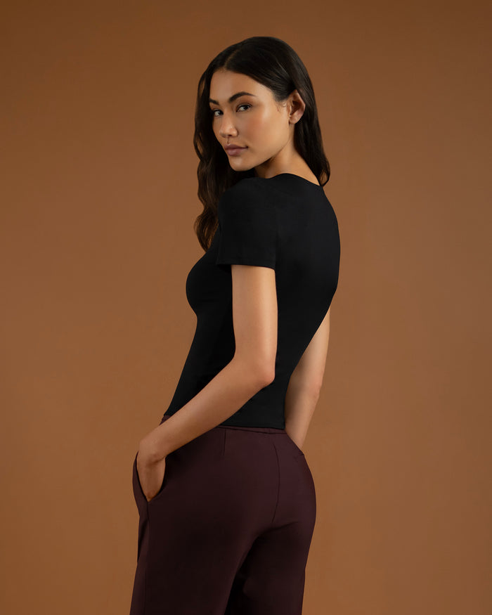 LAYER ZERO DOUBLE-LAYERED NYLON SHORT SLEEVE TOP