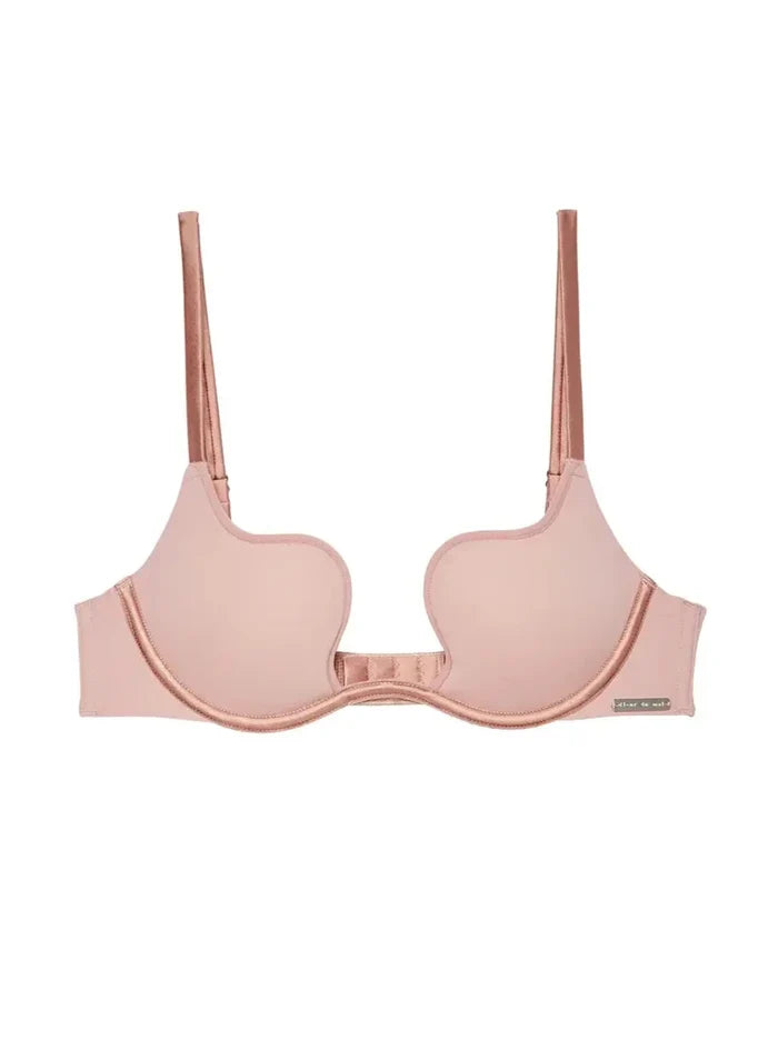 Fleur du Mal Le Stretch Micro U-Plunge Bra in Tan product view