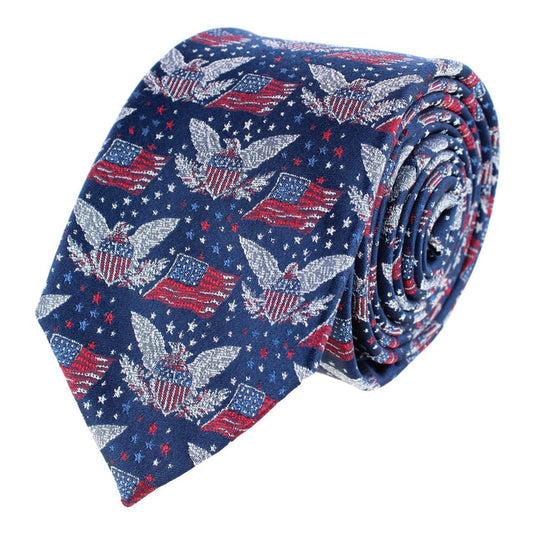 Legacy Soars Patriotic Bald Eagle Silk Novelty Necktie