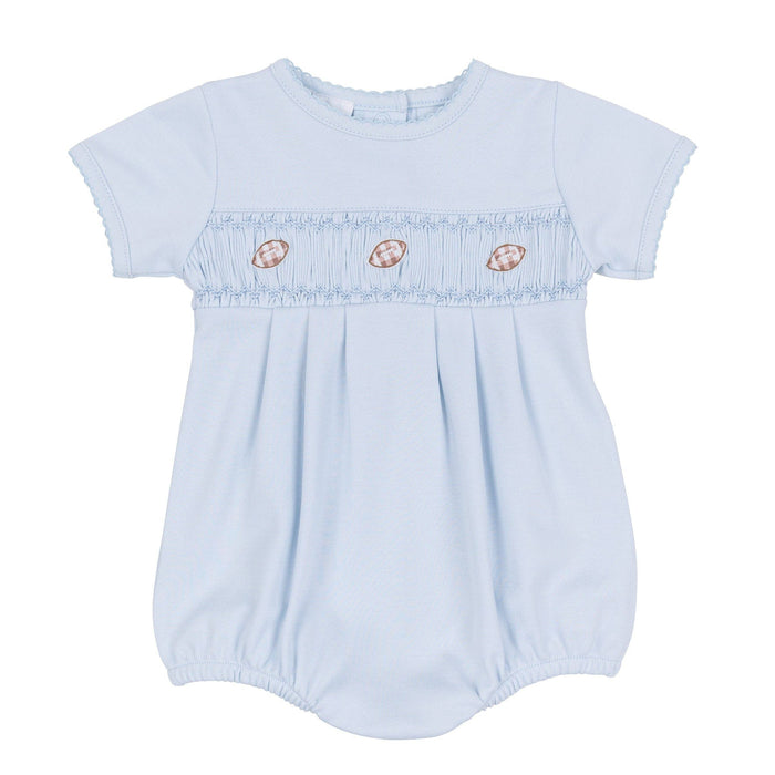 Light Blue Tiny Tailgater Smocked Bubble