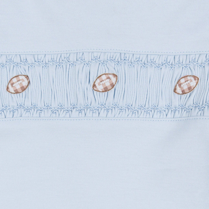 Light Blue Tiny Tailgater Smocked Bubble