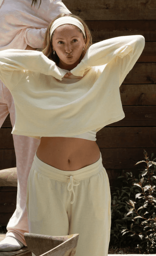 Happy Camp3r Lily Lounge Top and Pants Set in Banana