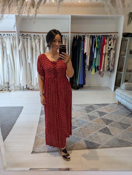 Lindex Collection Red Print Dress M